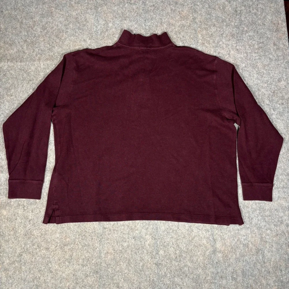 Polo Ralph Lauren Pullover Mens 2XB Burgundy Estate Rib Quarter Zip Sweater Logo